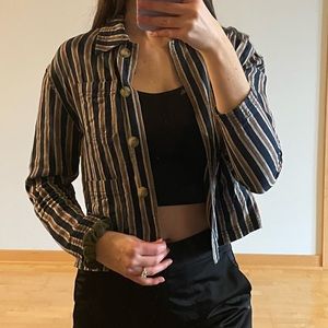 SOLD!!  Vintage cropped linen jacket